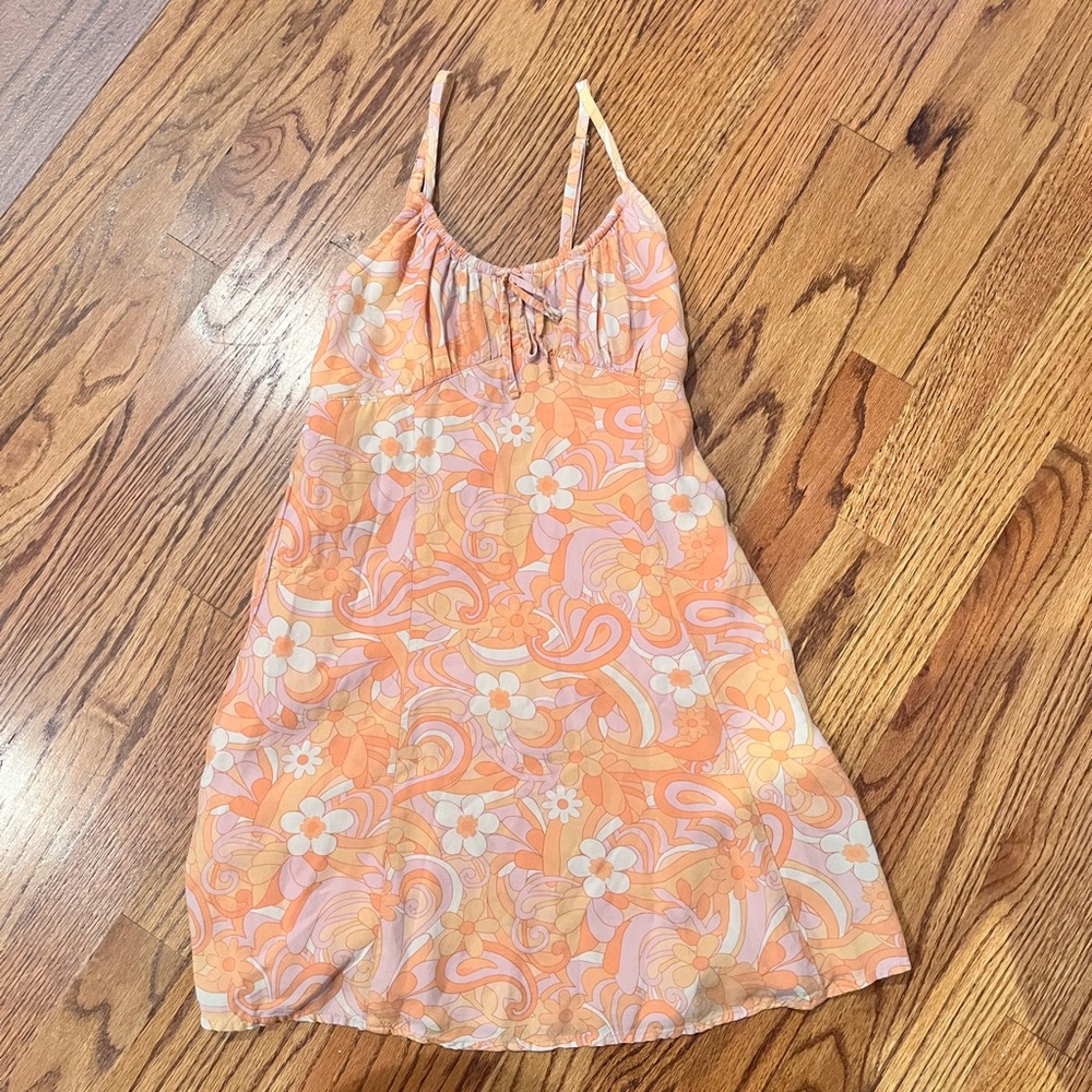 cute hollister orange floral dress
